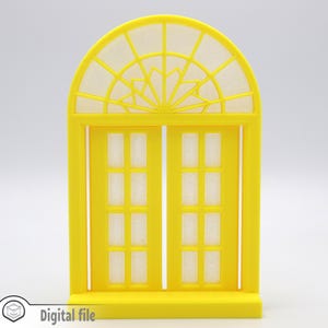 1:12 miniature Functional Double windows style 6 multi-color and multi-material features 3d stl file