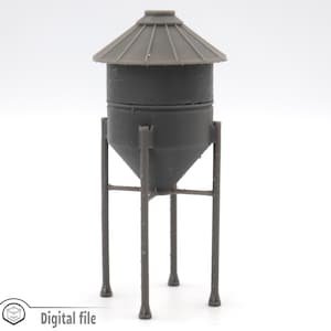 1:87 HO Tall silo/water tower train model 3D stl file