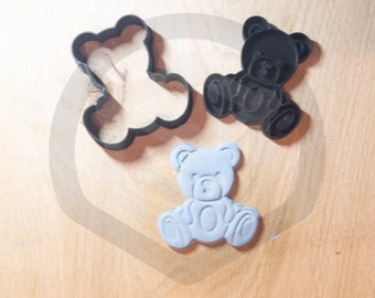 Cookie cutter Teddy Bear cutter+stamp 3d stl file