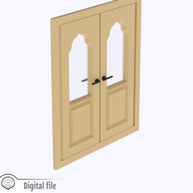 1:12 Miniature Functional Double Door Style 8 Multi-color and Multi ...