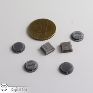 1:87 HO Set of 3 sewer covers #3 train model 3D stl file