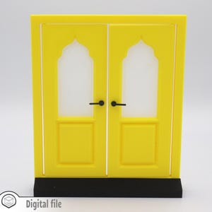 1:12 miniature Functional Double Door style 8 multi-color and multi-material features 3d stl file