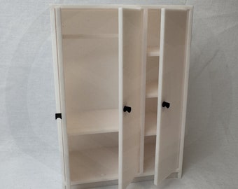 1:12 miniature Simple Wardrobe with functional doors and hanger support  mono/multi color 3D 3MF file