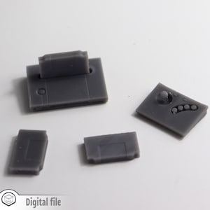 1:12 miniature Neo Geo Aesconsole, controller and cartridge 3d stl file