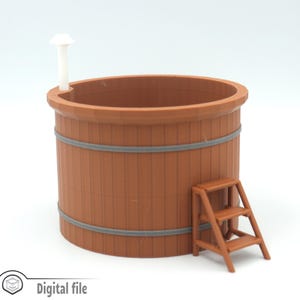 1:12 miniatura de madera al aire libre jacuzzi multicolor impresión 3d archivo stl