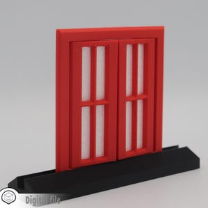 1:12 miniature Functional Double windows style 7 multi-color and multi-material features 3d stl file