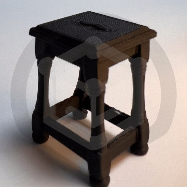 1:12 miniature Oak Joint Stool, 18th Century 3d stl file