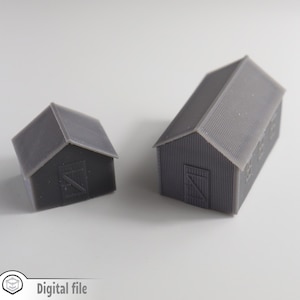 Cobertizos de cartón ondulado en escala HO 1:87: 2 variaciones, modelo en archivo stl 3D