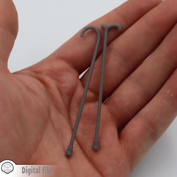 1:12 miniature Dollhouse Set of 2 canes 3d stl file