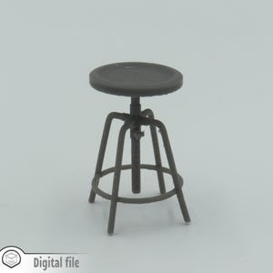 1:12 miniature Bar stool style 1 3d stl file