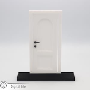 1:12 miniature Functional Door style 1 3d stl file