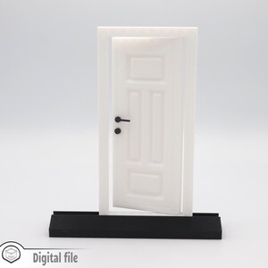 1:12 miniature Functional Door style 3 3d stl file
