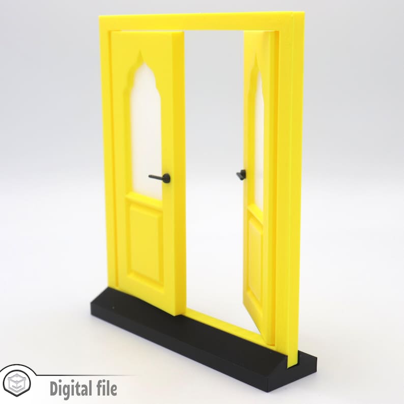 1:12 Miniature Functional Double Door Style 8 Multi-color and Multi ...