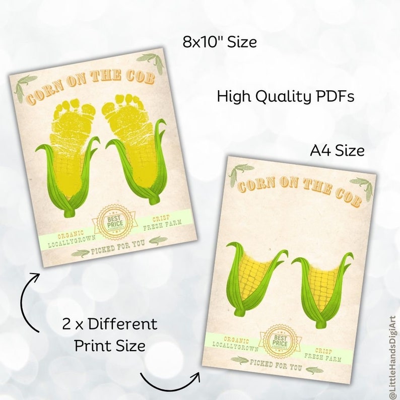 Farm Sign Corn Footprint Art Craft Feet Foot Baby Toddler Handprint
