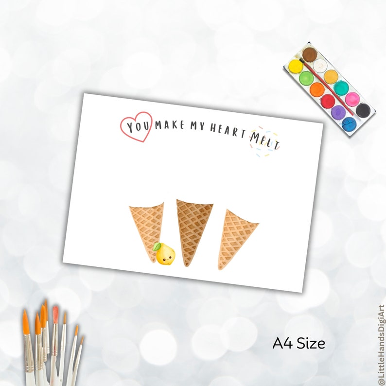 Ice Cream You Make My Heart Melt Handprint Art, Valentine's Day ...