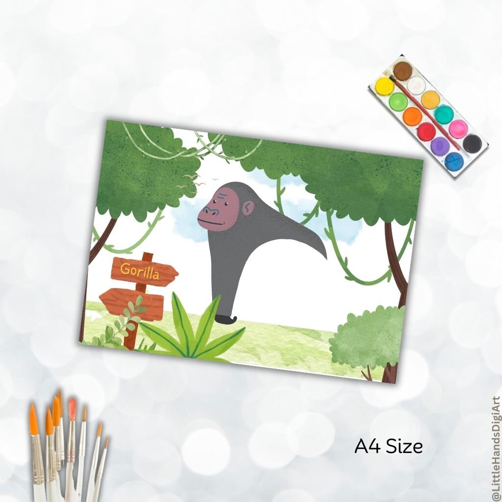 Gorilla Handprint DIY Activity for Kids Gorilla Handprint Jungle Wild ...