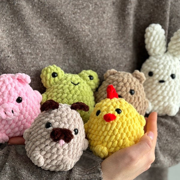 Farm & Forest Friends Bundle | 6 Cute Plush Amigurumi Animal Patterns | Easy Crochet Patterns for Beginners | PDF Patterns