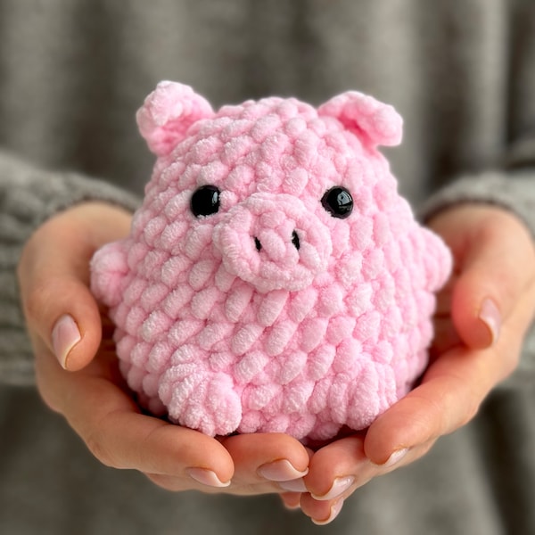 Polly das Schweinchen Häkelanleitung | Niedliches Schwein Plüschtier Muster | Einfache Amigurumi Schwein Häkelanleitung für Anfänger | PDF Schnittmuster