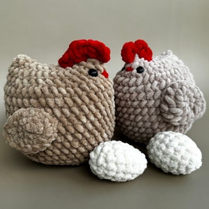 Chicken & Egg Crochet Pattern | Easy Hen Pattern for Beginners | PDF Plush Amigurumi Bird