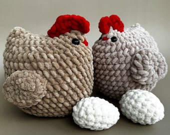 Chicken & Egg Crochet Pattern | Easy Hen Pattern for Beginners | PDF Plush Amigurumi Bird