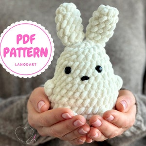 Bunny Low Sew Crochet Pattern, Quick crochet pattern, Rabbit crochet pattern, Bunny plushie Pattern, Amigurumi PDF File Tutorial Pattern