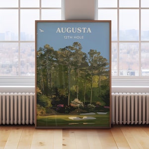 Augusta National Golf Print | Masters | Modern Golf Poster | Golf Wall Art | Travel Art Poster | Georgia | Golden Bell