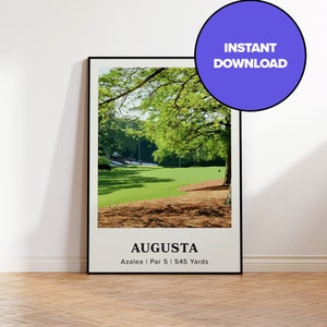 Augusta National Modern Golf Print | Masters Golf Print | Golf Poster | Golf Wall Art | Travel Art Poster | Georgia | Azalea Digital Print