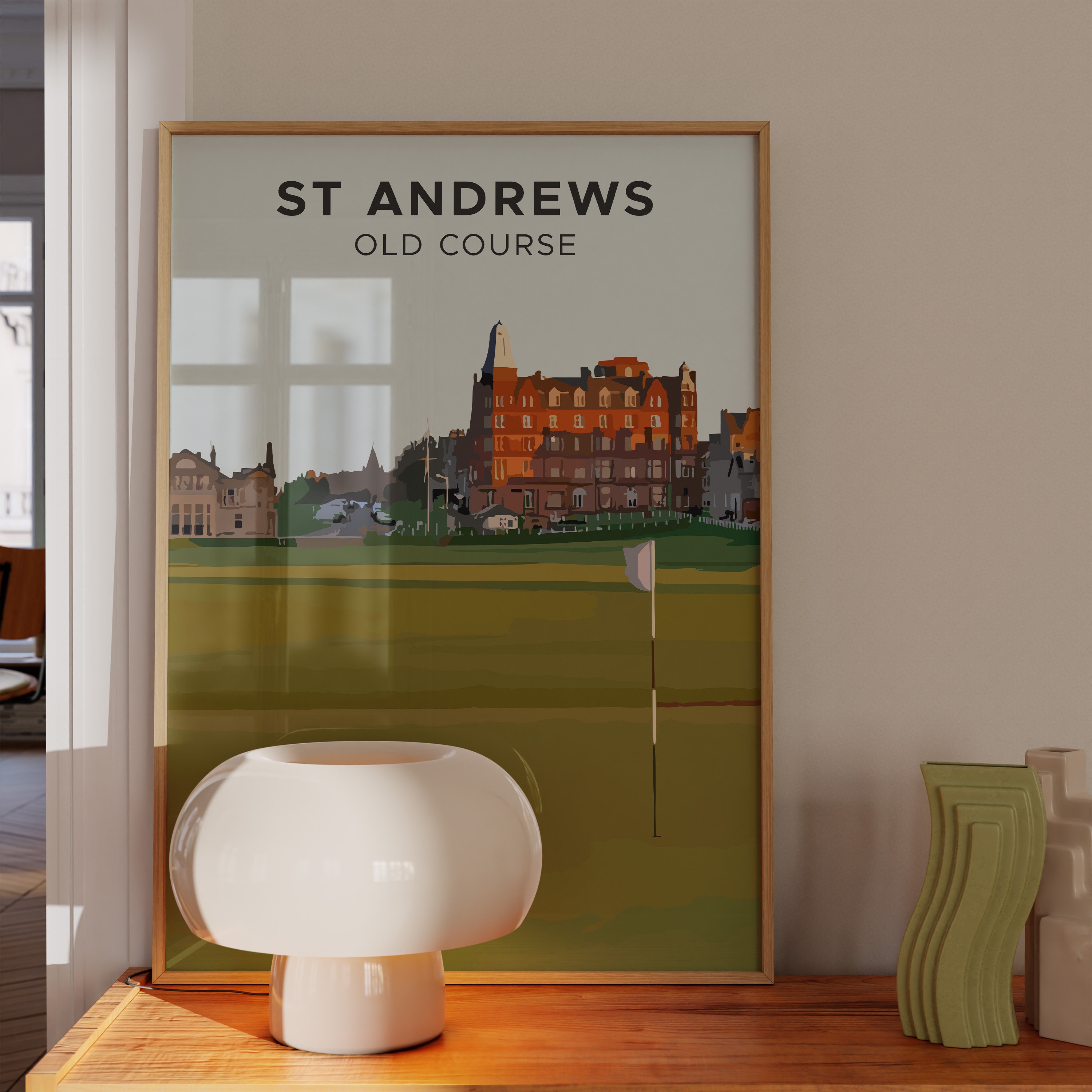 St Andrews Old Course Modern Golf Print | 18th Hole | Golf Poster ...