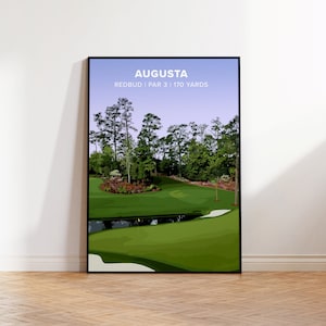 Augusta National Modern Golf Print | Redbud | Masters Golf Print | Golf Poster | Golf Wall Art | Travel Art Poster | Georgia
