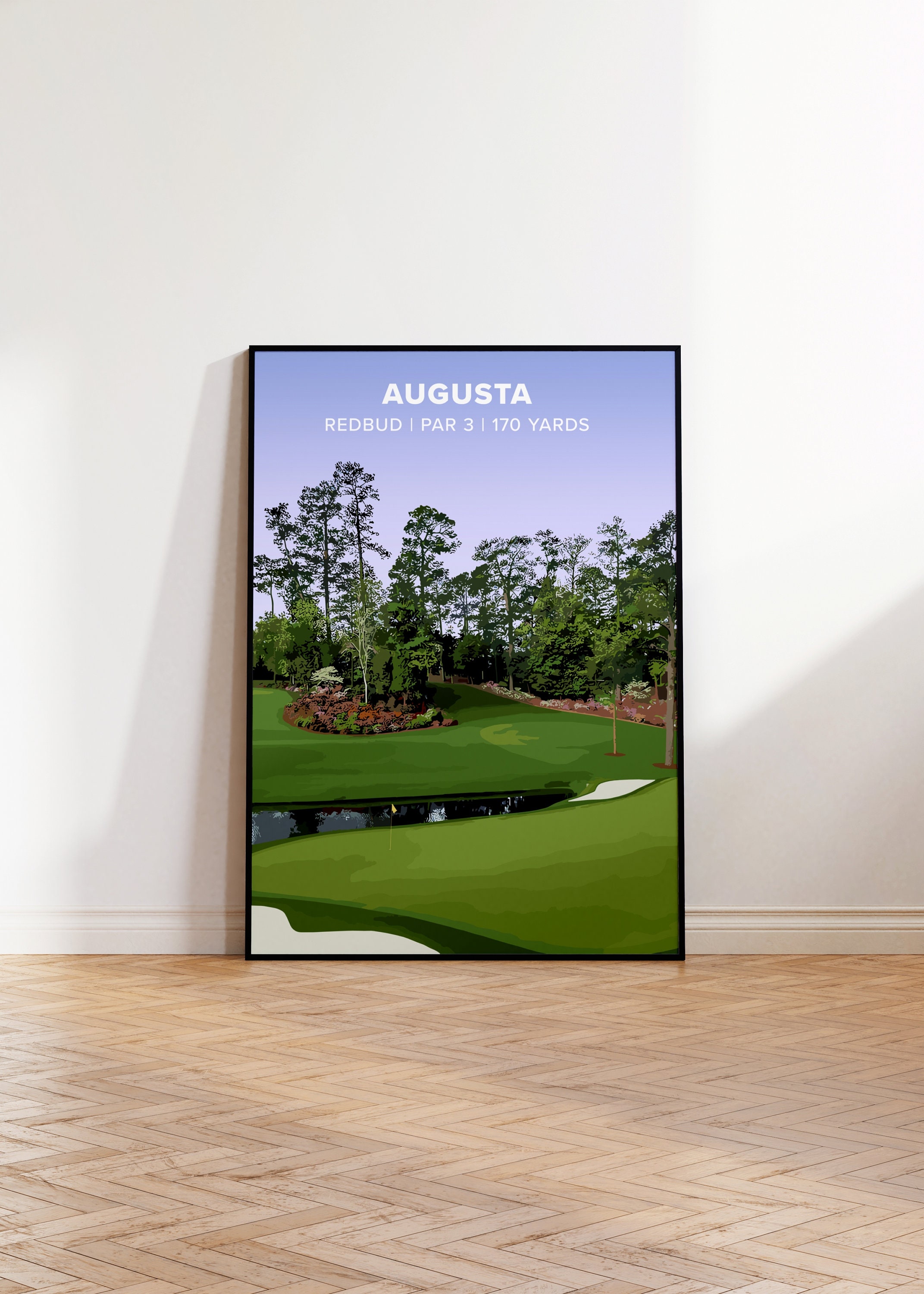 Augusta National Modern Golf Print Redbud Masters Golf Print