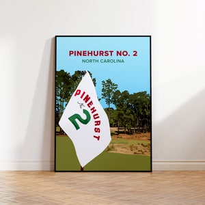 Pinehurst No.2 Golf Print / Golf Decor / Golf Poster / Golf Wall Art / Travel Art Poster / North Carolina / Stampa del campo da golf / Regalo di golf