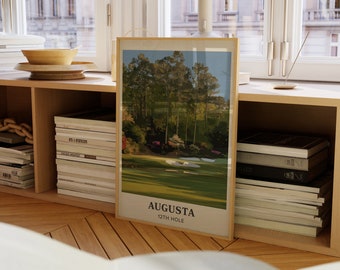 Augusta National Modern Golf Print | Masters Golf Print | Golf Poster | Golf Wall Art | Travel Art Poster | Georgia | Golden Bell