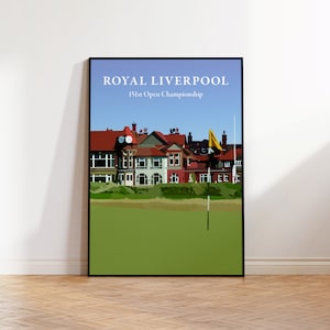 Royal Liverpool Open 2023 Golf Print / Golf Poster / Golf Wall Art / Travel Art Poster / Stampa aperta / Stampa del campo da golf / Regalo di golf