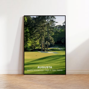 Augusta National Modern Golf Print | White Dogwood | Masters Golf Print | Golf Poster | Golf Wall Art | Travel Art Poster | Georgia