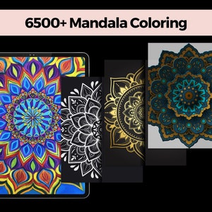 6500 Mandala Coloring Pages, Adult Printable Coloring Pages, Stress Relief, Mandala Designs To Be Filled In With Color, INSTANT DOWNLOAD