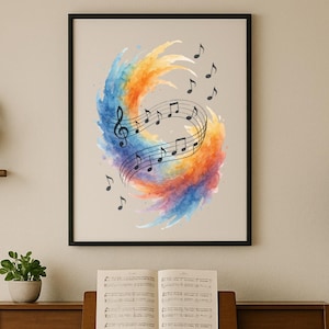 Watercolor Music Notes Clipart: PNG SVG Designs (Digital Download)