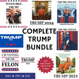 Trump 2024 Clipart Bundle: 100+ PNG & SVG Designs (Commercial Use)