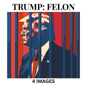 Trump Felon 2024 Images: Red White & Blue PNG SVG Clipart Bundle