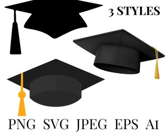 Graduation Cap PNG Bundle | Mortarboard Clipart for Class 2026, Senior Grad Prints (Digital)