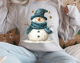 Snowman PNG: Colorful Glitter Christmas Clipart for Holiday Designs