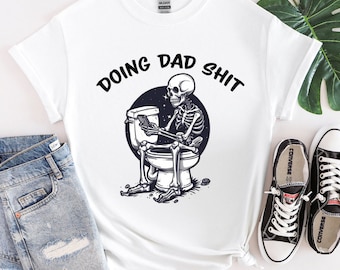 Esqueleto de papá divertido en el inodoro PNG / Regalo del Día del Padre (Descarga digital)