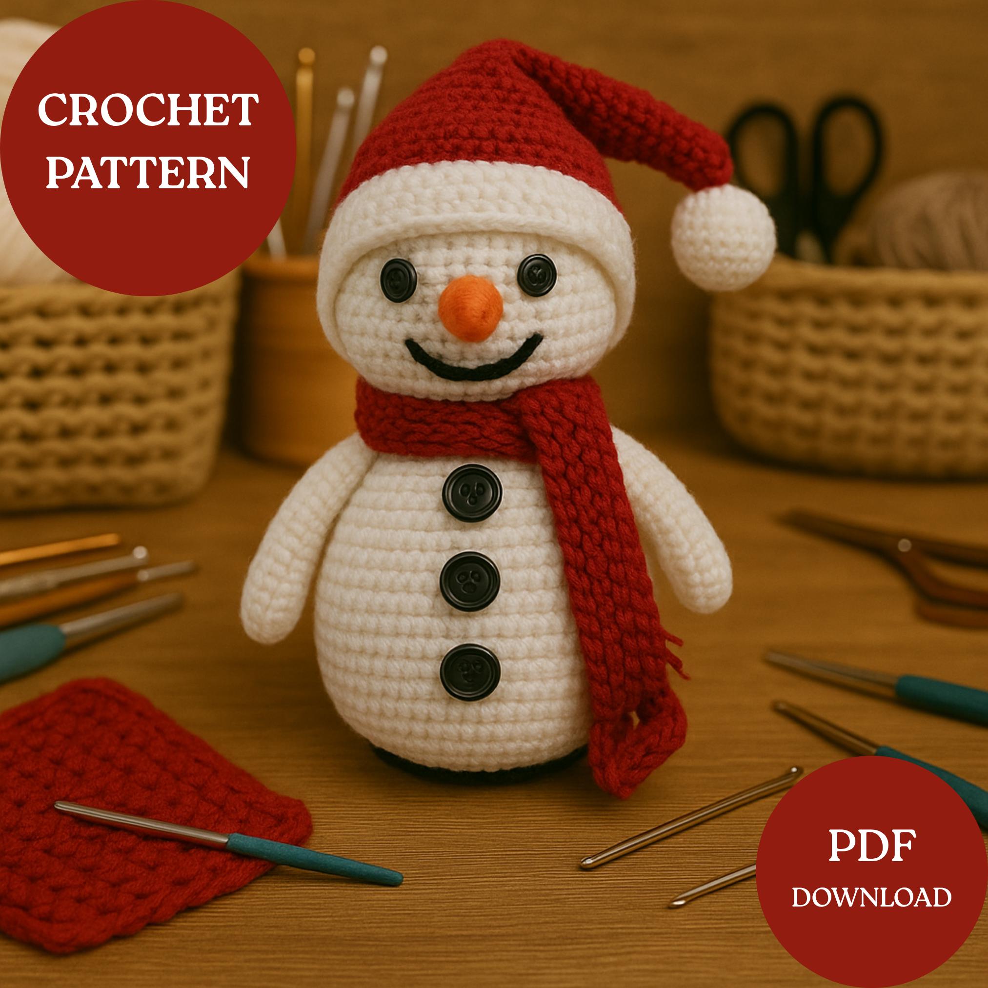 Crochet Snowman Pattern PDF – Beginner Friendly Amigurumi Christmas ...