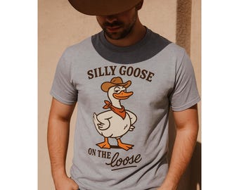 Clipart drôle d'oie de cowboy : conception de T-shirt d'humour occidental (téléchargement numérique de PNG, SVG, JPEG