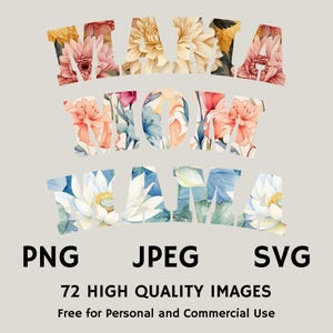 Bundle de cliparts fleur mois de naissance maman et maman, fleurs intégrées dans Word, idées cadeau parfaites pour la fête des mères, 72 images numériques de haute qualité