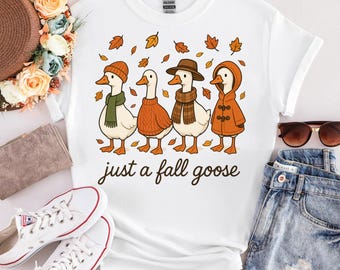 Silly Goose Clipart, Autumn PNG SVG JPEG Digital Download