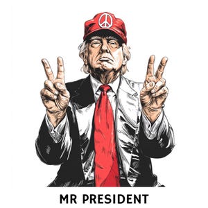 トランプのクリップアートバンドル、大統領のイラスト付きピースサインPNG