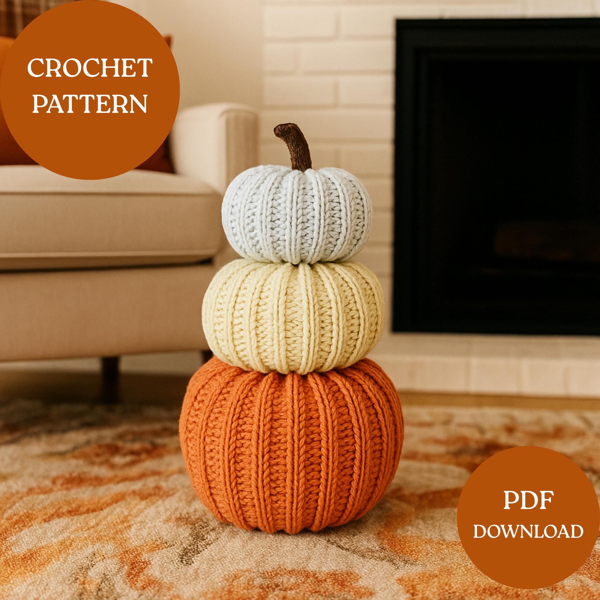 Stackable Crochet Pattern Stackable Pumpkin Crochet Pattern PDF, Beginner Friendly, Trio Design ...