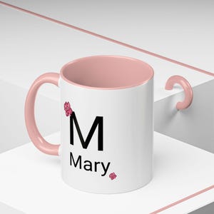 Personalized Mary Accent Coffee Mug (11, 15oz) - Cute Custom Name Cup for Tea or Hot Chocolate, Gift for Her, Birthday Present, Ceramic