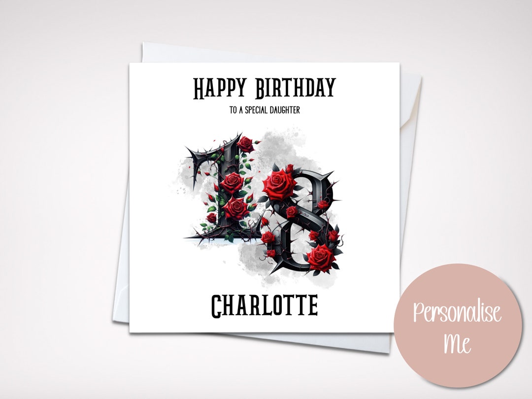 Personalised Gothic Birthday Card - Handmade Skull & Coffin Greeting Card With Envelope