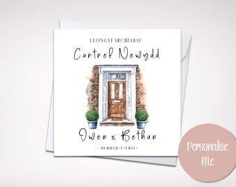 Llongyfarchiadau Cartref Newydd, Welsh Personalised New Home Card, Happy New Home Card, New Home card, Moving in Card, Cartref Newydd